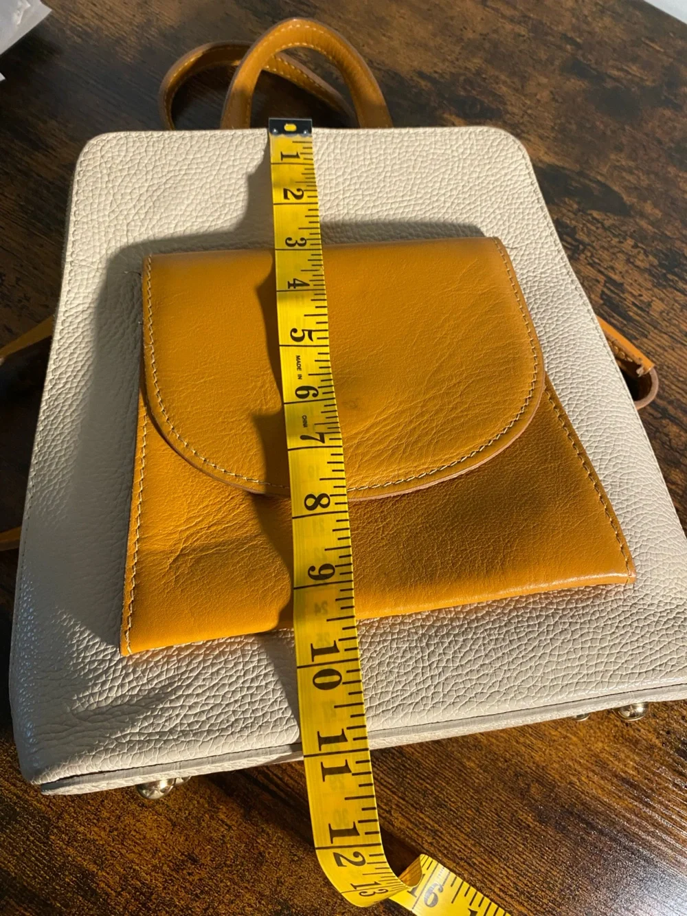 Divina Firenze Two-Tone Leather Backpack Made in Italy
